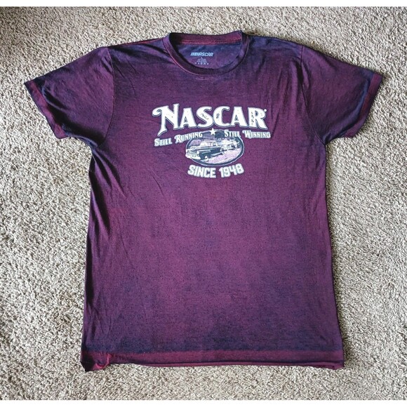 Nascar Racing T-Shirt Men's Large Burgundy Short Sleeve - Picture 3 of 7